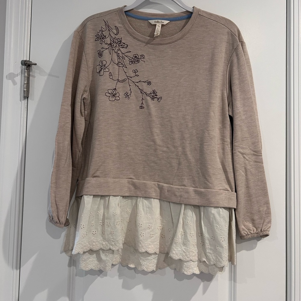 Matilda Jane Women's Spring Bouquet Floral Eyelet Sweatshirt size small